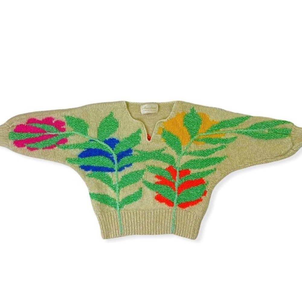 incredible vintage abstract flower sweater